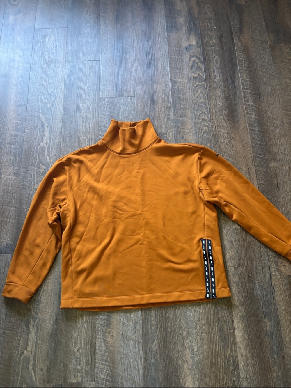 Nike Burnt Orange Hoodie with Iconic Swoosh Tag